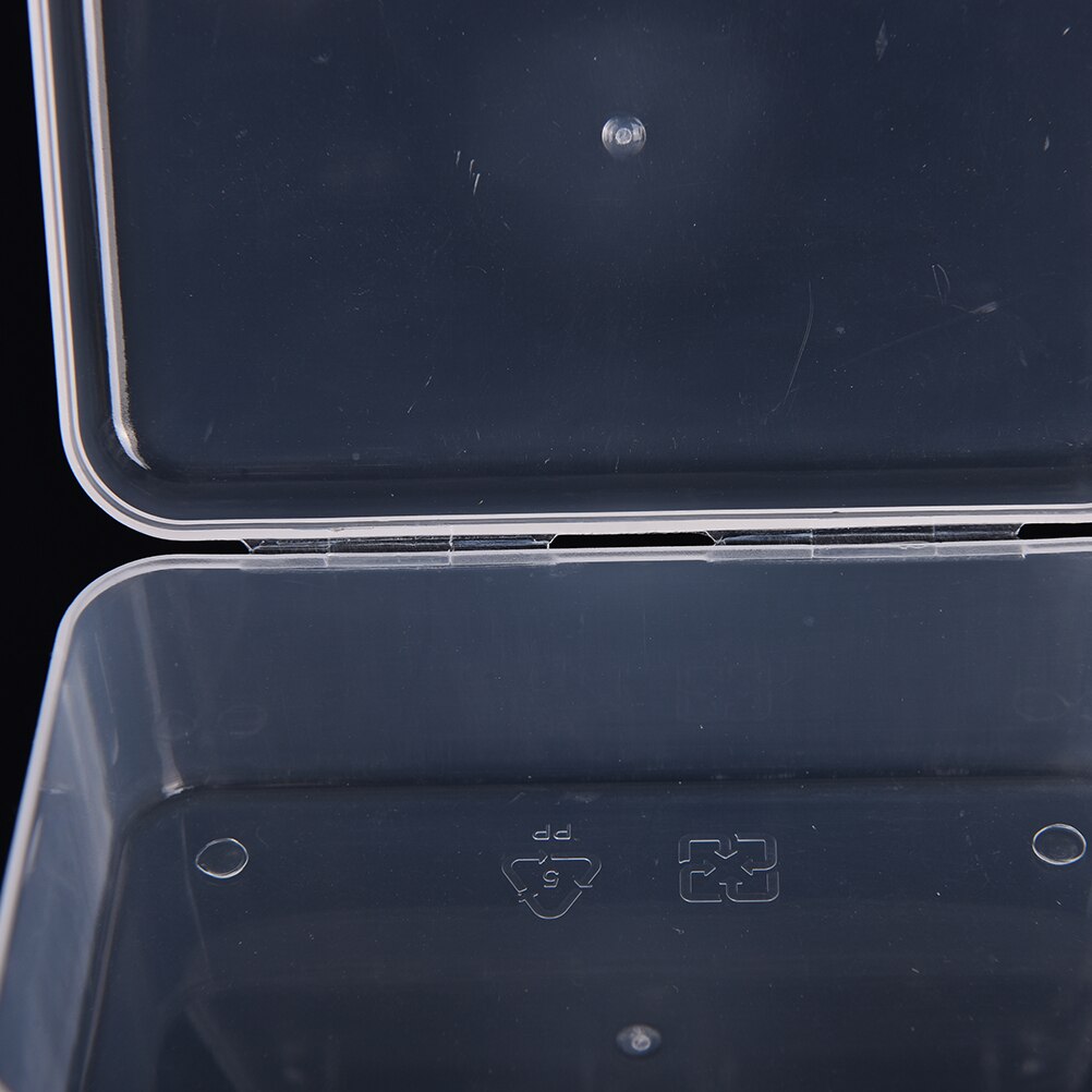 Caja de plástico transparente para guardar objetos, contenedor pequeño de colección, soporte de papelería con tapa