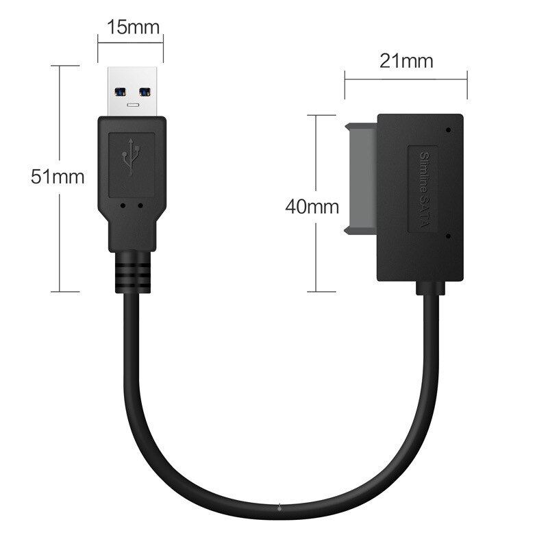 35CM USB Adapter PC 6P 7P CD DVD Rom SATA To USB 2.0 Converter Slimline Sata 13 Pin Adapter Drive Cable For PC Laptop