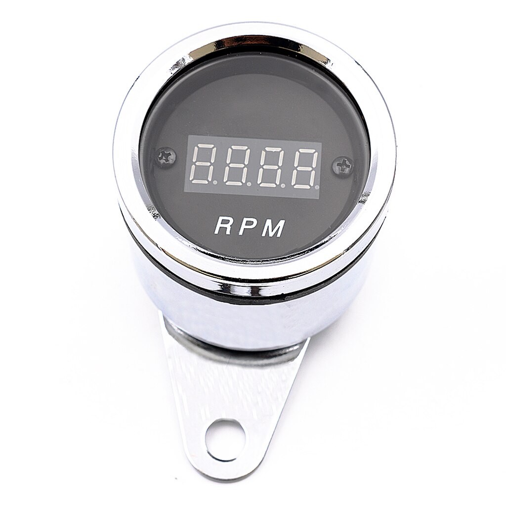 DC 12V Digital Red LED Tachometer Tach Gauge RPM For Motorcycle
