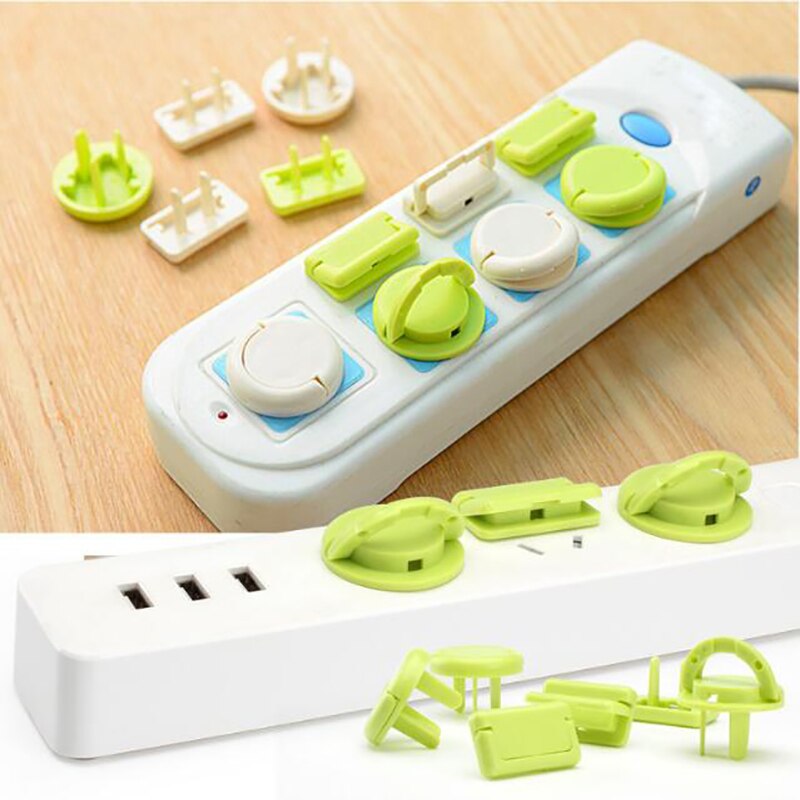 6 Stks/set Bescherming Beveiliging Kind Elektrische Stopcontact Plug Twee Fase Safe Lock Cover Baby Kids Veiligheid Snoep Kleuren