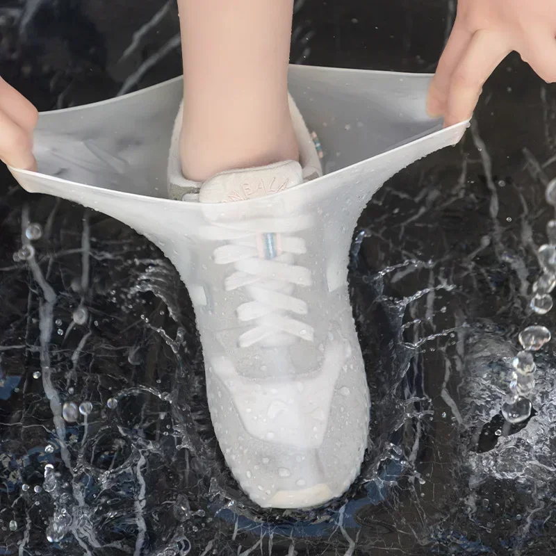 Regenschuhschutz, ein Paar wiederverwendbare Gummi-Überschuhe, wasserdicht, für Schuhe, Stiefel, Protektoren, Silikonausrüstung