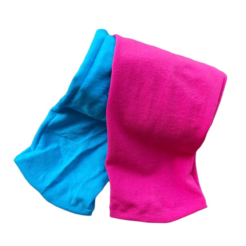 printemps et automne fille couleur bébé velours Ballet collants enfants deux couleurs couture Leggings AB chaussettes enfants danse collants: Turquoise-Rose