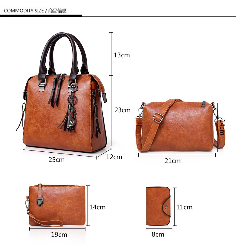 PUIMENTIUA 4 pièces/ensemble sacs à main de luxe femmes couleur unie sac à main femme sac à bandoulière voyage Shopping dames sac à bandoulière