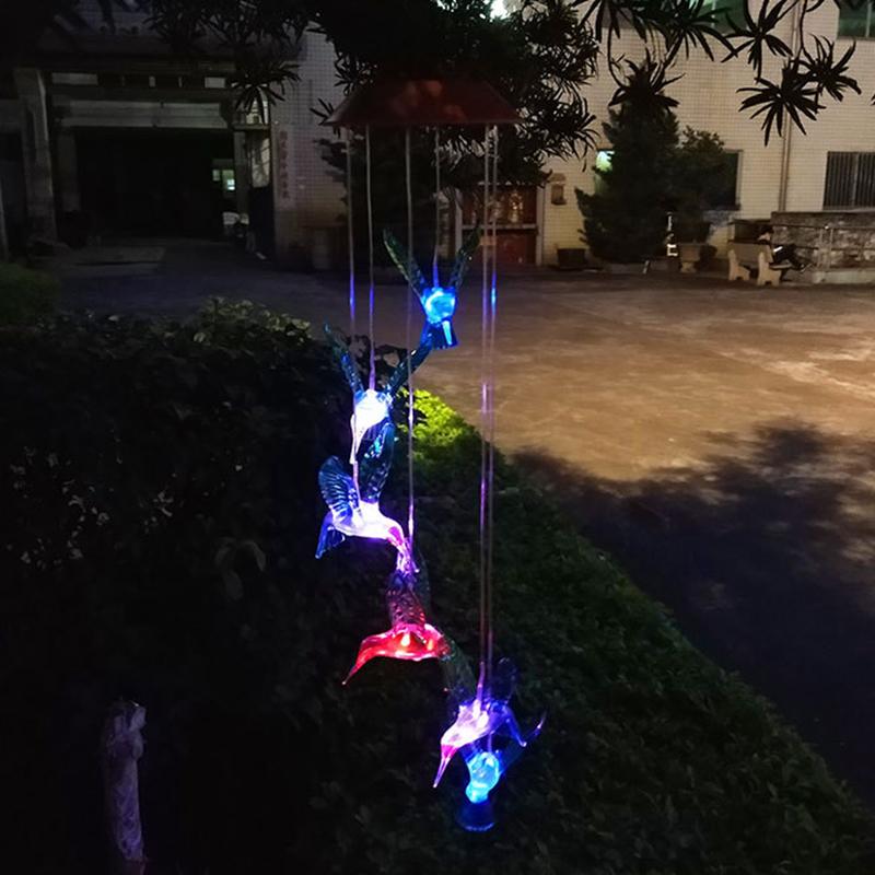 Zonne Lichtslingers Kleur Veranderende LED Mobiele Windgong Waterdichte Outdoor Windgong WWO66