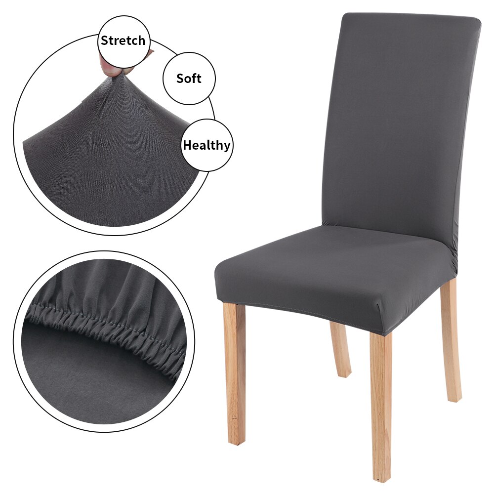 1 st ren färg pu läder tyg material vattentät matplats stol klädsel hotell bankett sätes klädsel stol skydd: B-grå