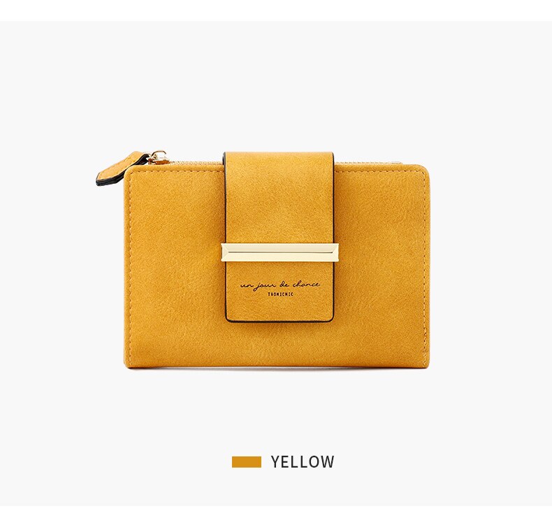 Women's Coin Purse in Vintage PU cardholders Small Wallet: Yellow