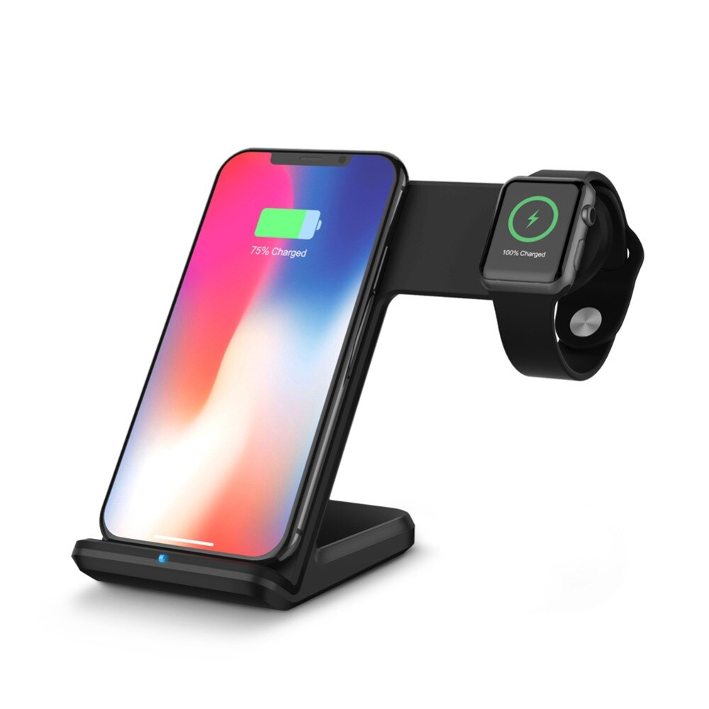 2in1 Draadloze Dock Voor Apple Horloge Charger Station Qi Snelle Magnetic Charging Stand Voor Iphone 12 11 10 9 Iwatch serie 6 5 4 3 Se