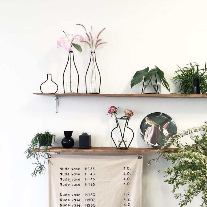 Jern vase rack jern linje blomst plante vase stand holder terrarium container hjem indretning