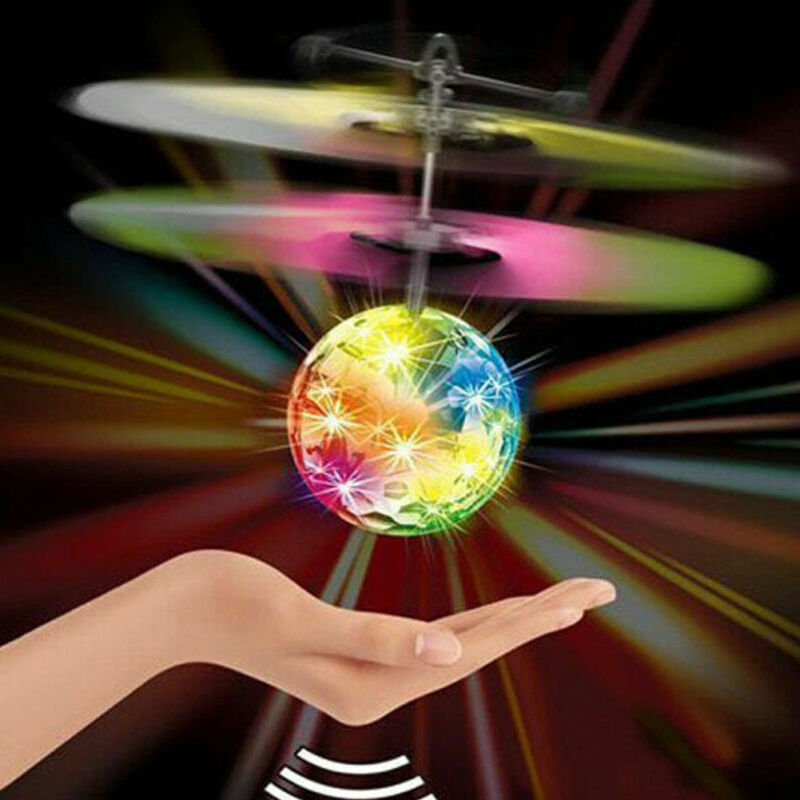 Magic Elektrische Vliegende Bal Helicopter Crystal LED Licht Infrarood Sensor Kids Speelgoed