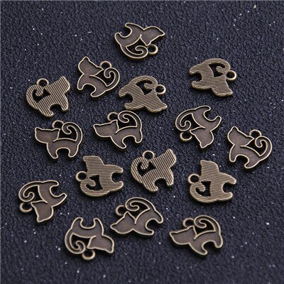 30PCS 13*13mm Product Two Color Small Cat Charms Animal Pendant Jewelry Metal Alloy Jewelry Marking: Antique Bronze