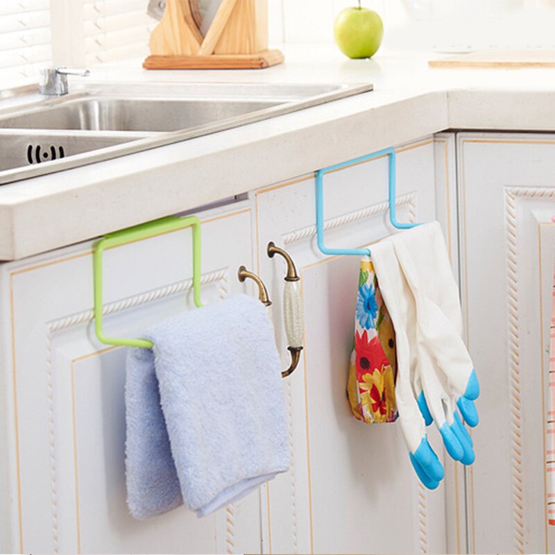 Portable Towel Rack Plastic Hanging Holder 1Pcs Home Storage Organizer Kitchen Accessories Cupboard Cabinet Door Back