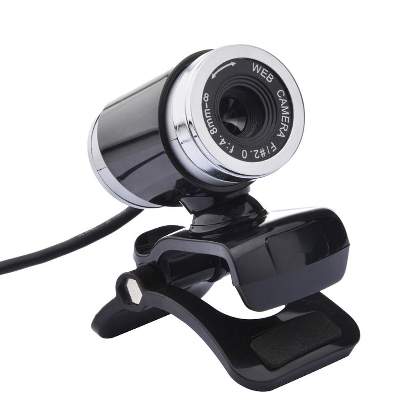 USB Webcamera 360 Degrees Digital Video Webcam with Microphone Clip CMOS Image for Computer PC Desktop Laptop TV Box: Black
