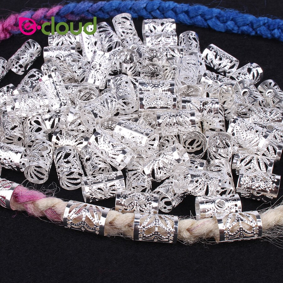 100 Stks/pak Haar Dread Vlechten Dreadlock Kraal Verstelbare Manchet Clip Ca. 10Mm Gat Micro Ring Kralen Hair Styling Accessoires
