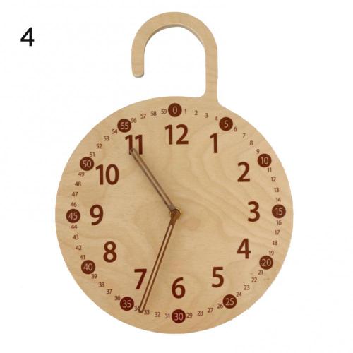 Arabic Numeral Round Wooden Digital Wall Clock Silent Living Room Wall Decor Saat Home Decoration Watch Wall: 04