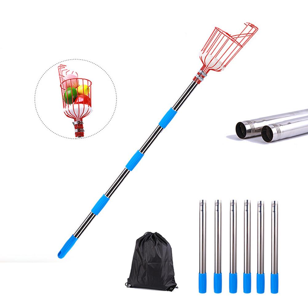 High-altitude Artifact Stainless Steel Fruit Picking Machine Wheat Field Fruit Picking Tool with Storage Bag Garden Tools