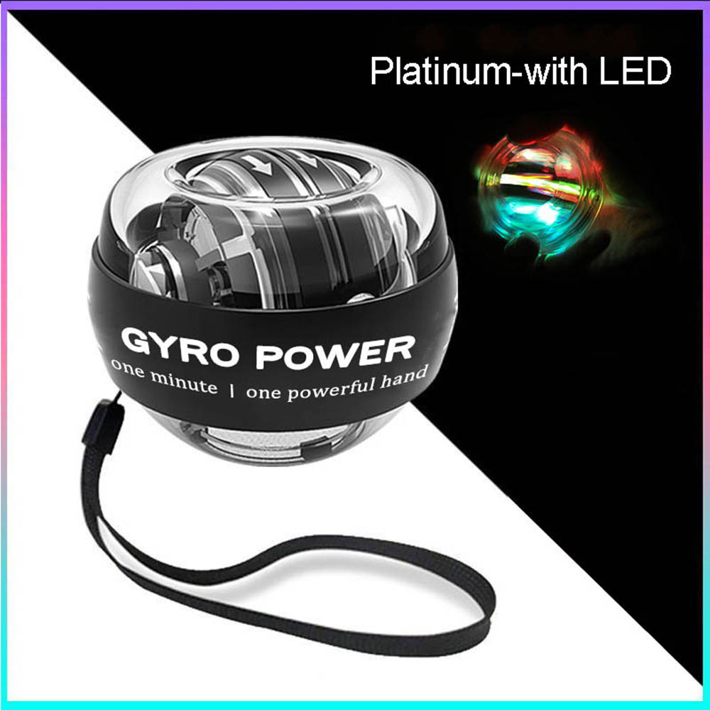 Led Gyroscopische Powerball Autostart Bereik Gyro Power Wrist Ball Met Teller Arm Hand Spier Kracht Trainer Fitnessapparatuur: Platinum-with LED