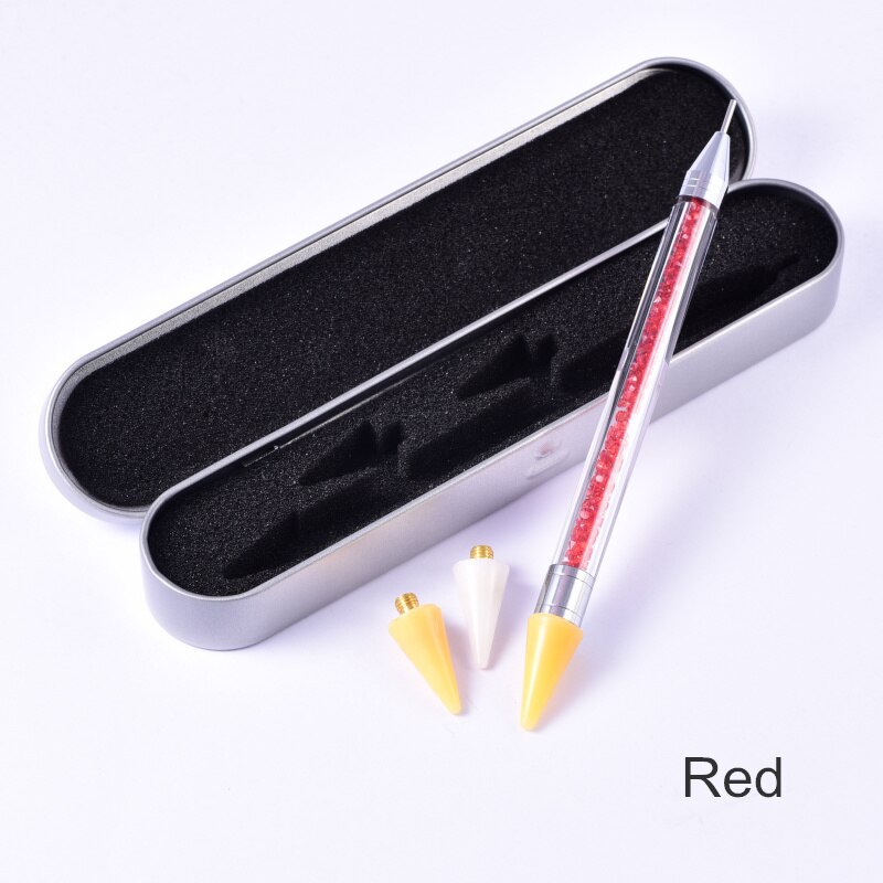 Crystal Pick Up Pencil Flatback Rhinestones Picking Up Tools DIY Beads Studs Picker Clothes Diamond Picker B1145: Red with case