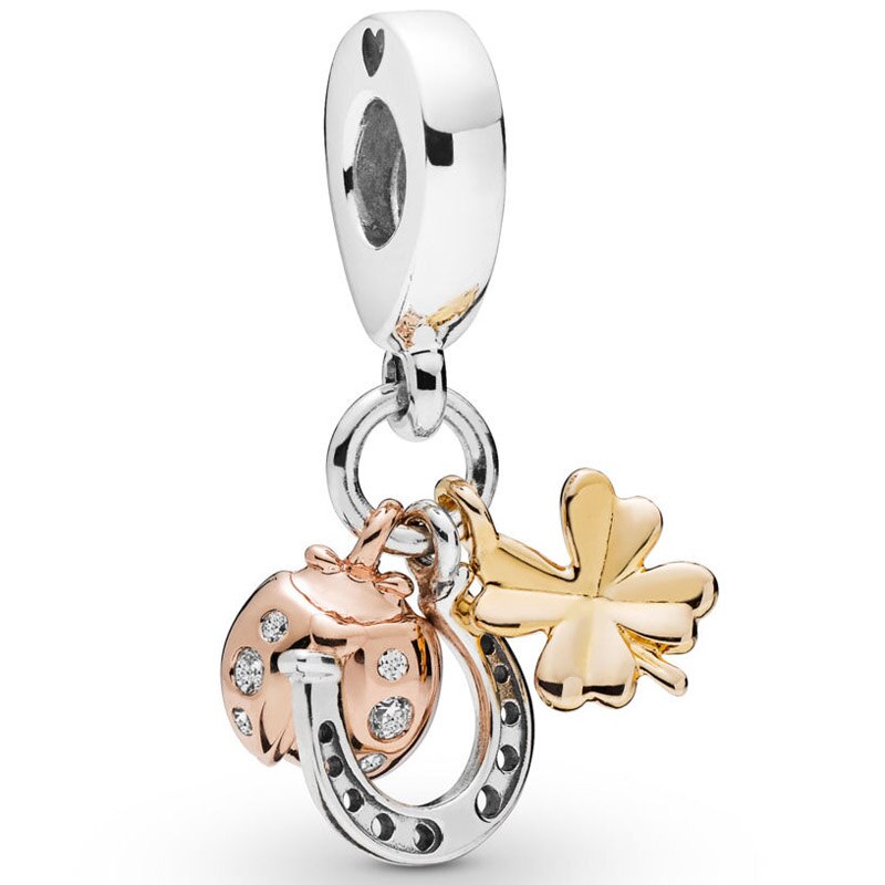Pandora York podkreśla potrójny Monogram pióro duchowość wisiorek koraliki 925 srebro Charms Fit bransoletka DIY biżuteria: PJ00563