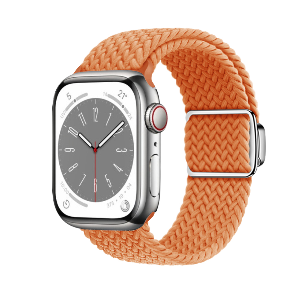 Nylon-Schlaufenarmband für Apfel Uhr Band 45 mm 44 mm 46 mm 42 mm 49 mm 41 40 38 mm Magnetarmband iWatch Serie Ultra 10 9 8 7 6 5 SE: Schwarz Gelb / 12mm