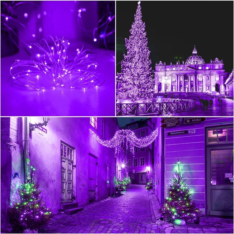 8-mode LED Solar Copper Wire Light String Outdoor Waterproof Wedding Fairy Tale Light, Garden Light, Used for Outdoor Garden