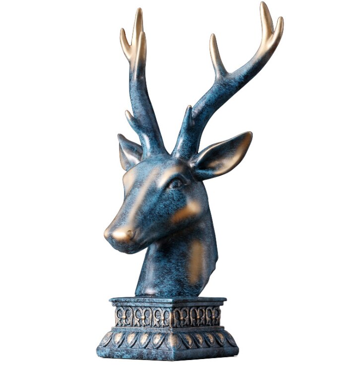 Deer head lucky deer study office table decoration room cabinet decoration bucket cabinet porch table display