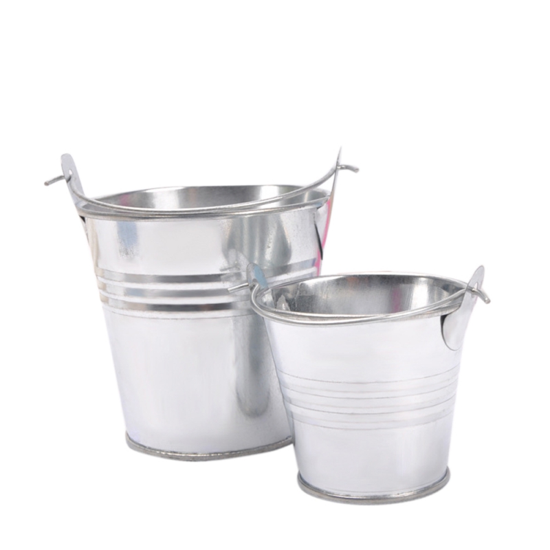 Mini cubos de lata cubos de hojalata de colores con asas maceta de plantas organizador de almacenamiento de escritorio decoración casa hogar: LS / L