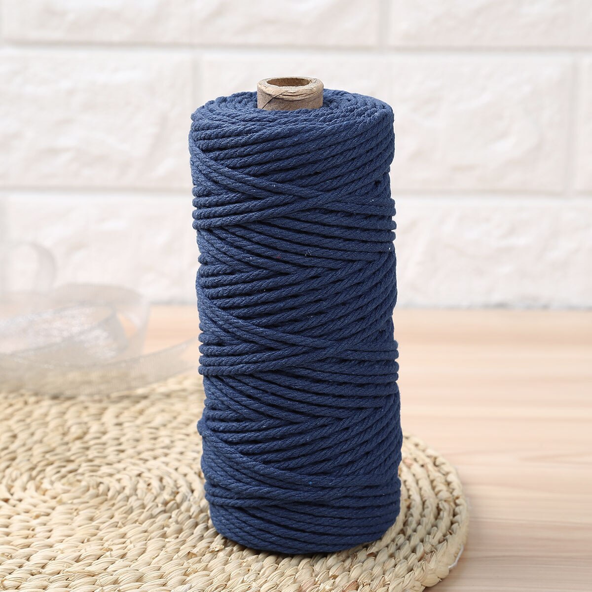Natural 4 Strand Twisted Thread Macrame Cotton Cord DIY Knitting Sewing Spool Wall Hanging Rope Plant Hangers Drawstrings Crafts
