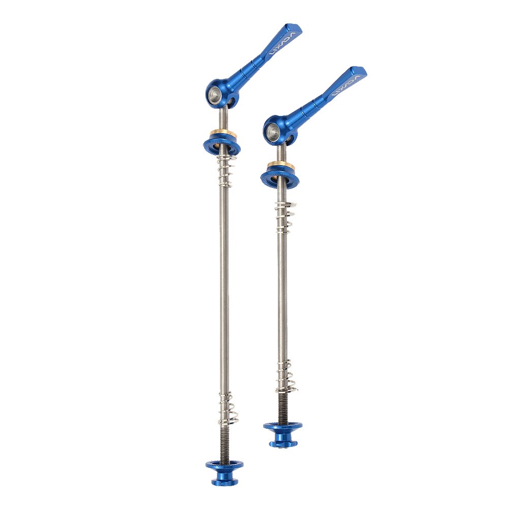 Lixada 2Pcs/lot Ultralight Bicycle Skewers Quick Release Titanium Axle QR Skewer Mountain Road Bike MTB Wheel Hub Skewers: Blue