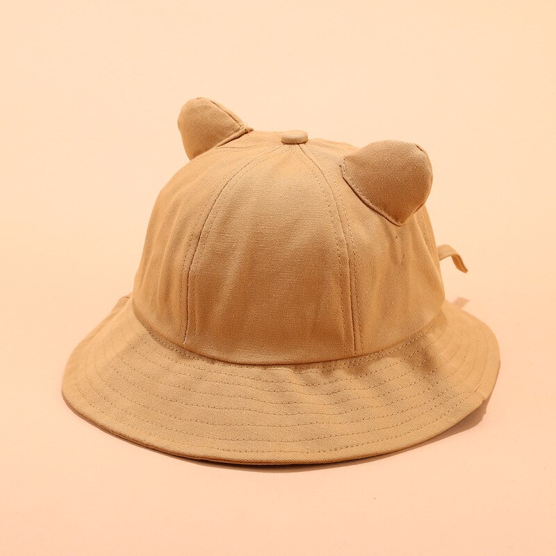 cotton Cartoon Cat ear bucket hat Fisherman hat Sun cap hats for women: Camel