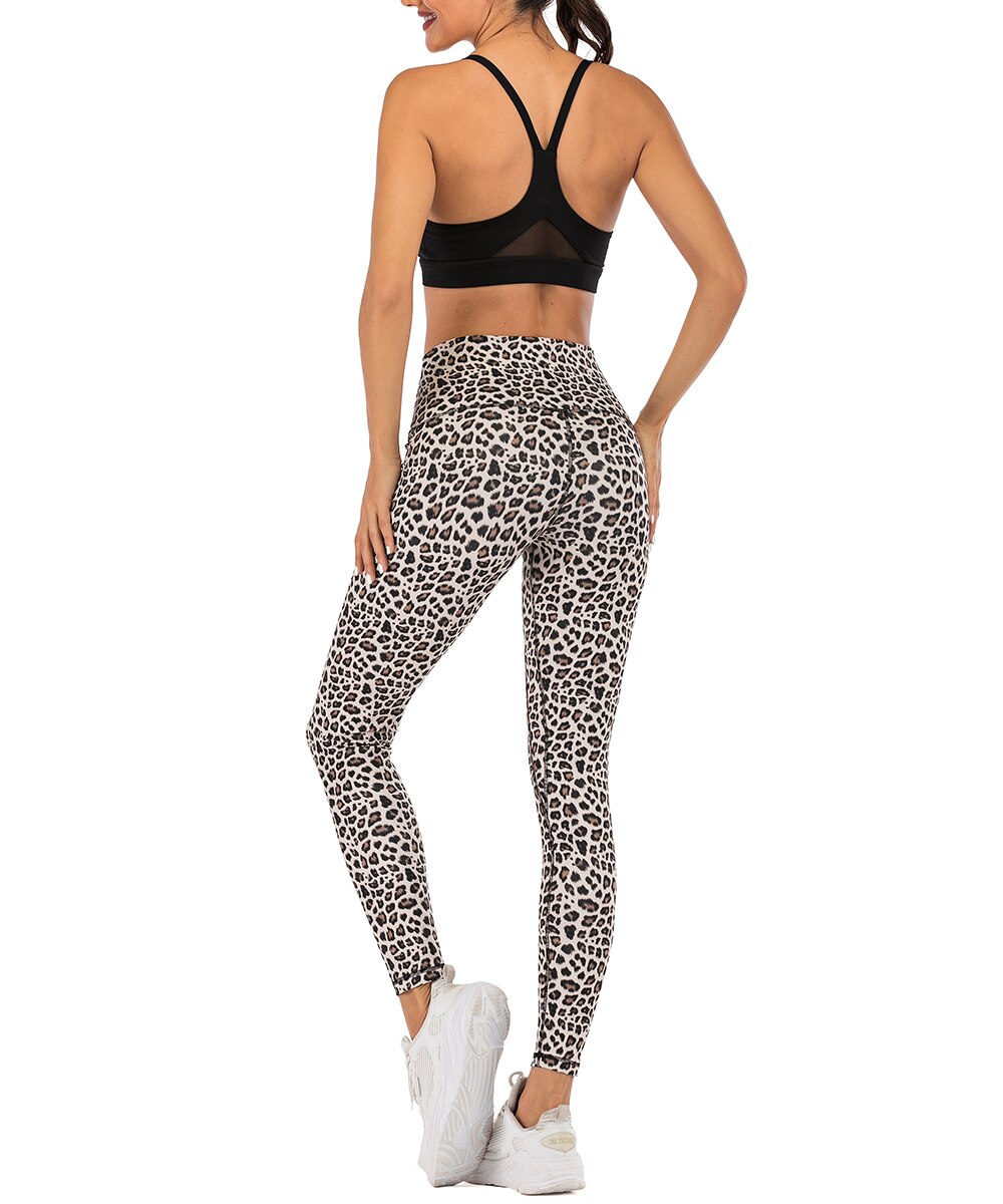 Yaavii Camouflage Printed Fitness Leggings Women High Waist Yoga Pants Gym Sportswear Elastic Tight Trouser with Hidden pocket