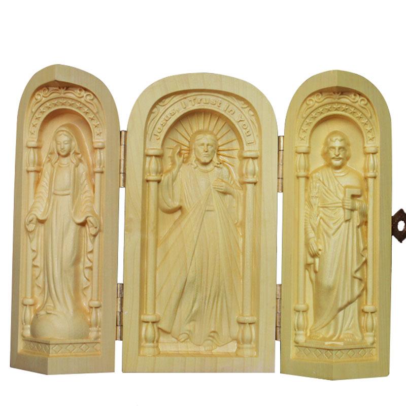 Jezus De Maagd Katholieke Heilige Ambachten Christelijke Houten Ornamenten