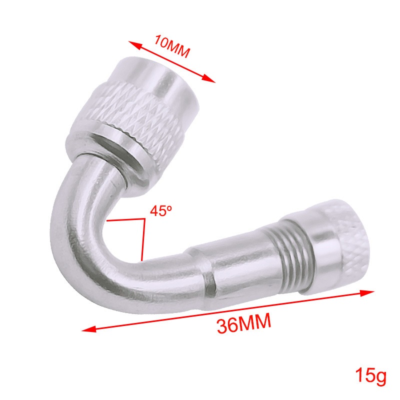 6 Pezzi Prolunga Valvola Pneumatico, 45°, 90°, 135° Adattatore - Foto 3
