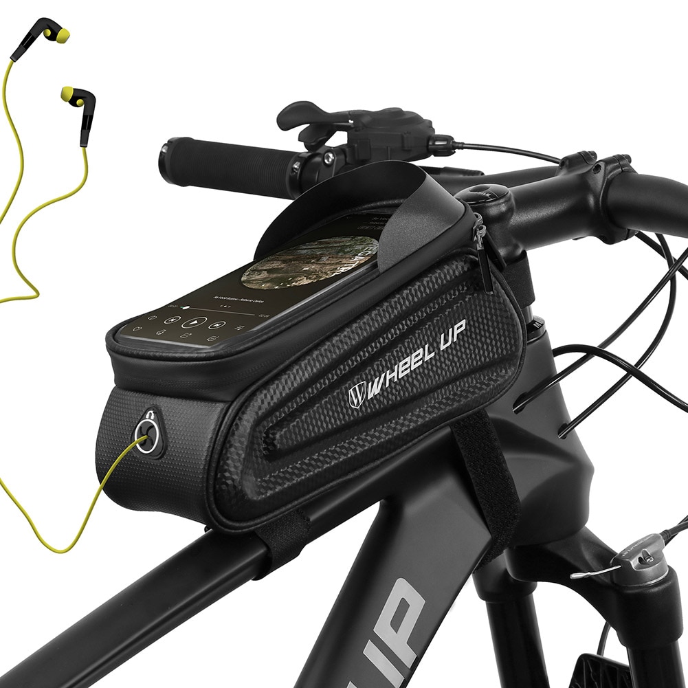Hjul op cykelstel hårdt skal tasker reflekterende mtb cykeltaske touchscreen cykling vandtæt rør sag mobiltelefon opbevaringstaske