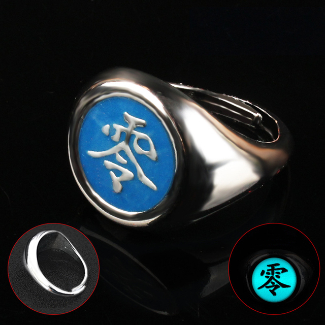 Anillo luminoso de Cosplay de Naruto de Anime japonés, anillo Akatsuki, accesorios de anillo para hombre, accesorios de decoración para dedo, Anillos Akatsuki Itachi: Rojo