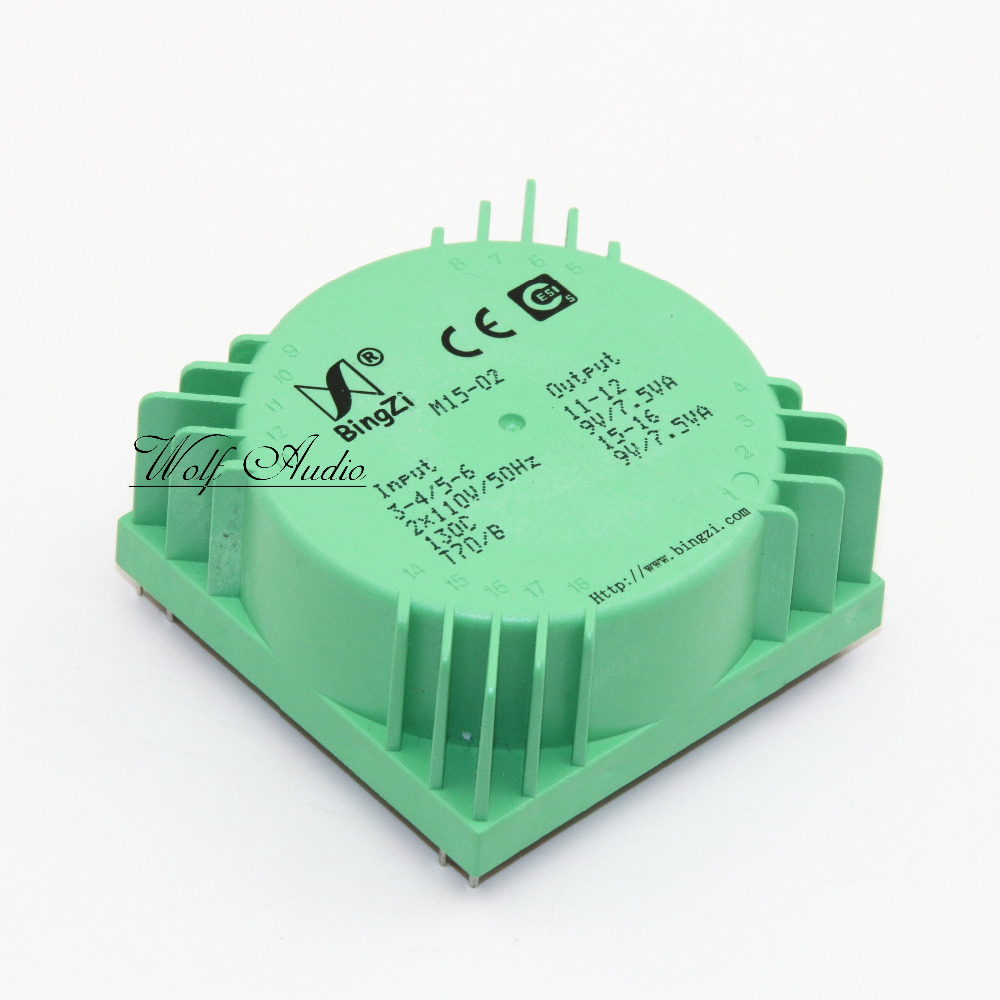 BingZi M15 Series15VA Sealed Toroidal Power Transformer 15W Dual 6V/9V/12V/15V/18V/21V/24V For DIY Audio DAC Decoder Preamp