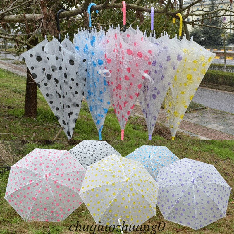Vrouwen Kleurrijke Regenboog Paraplu + Transparant Clear Rain Parasol Wedding Party