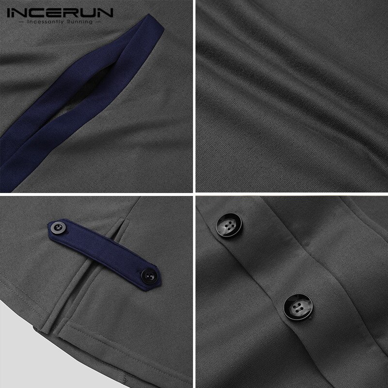 Mannen Jassen Mode Patchwork Poncho Incerun Leisure Single Breasted Mantel Capes Winter Man Solid Pockets Trench Streetwear S-5XL