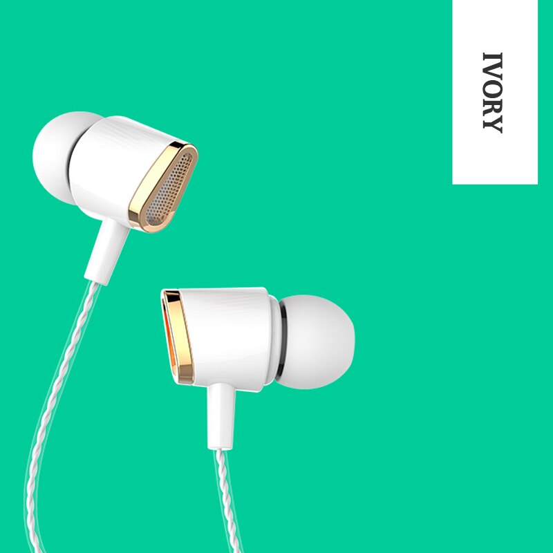 Bedrade Oortelefoon Bass Sound In-Oortelefoon Headset 3.5Mm In-Ear Koptelefoon Met Microfoon Handsfree Call Telefoon Oortelefoon voor Android Ios: WHITE