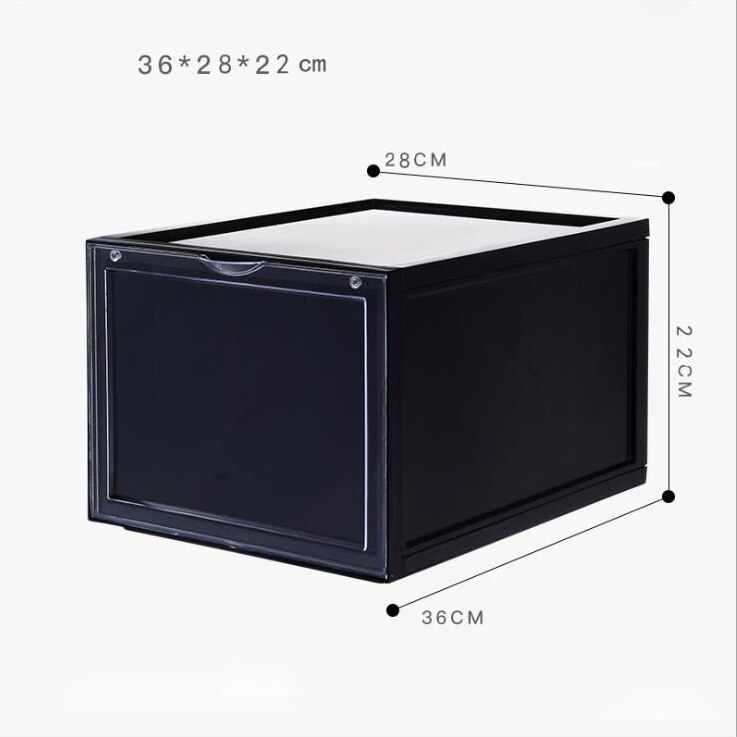 Baffect 1 pak transparante schoenendoos plastic schoenendoos organizer voor schoenenblikhouder  eu46 sportschoenen stapelbaar schoenenrek: 1 st zwart