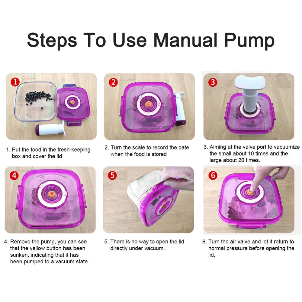 Vacuum Preservation Box Food Preservation and Moisture-proof Containe Refrigerated Microwave Airtight Container 4 Kinds