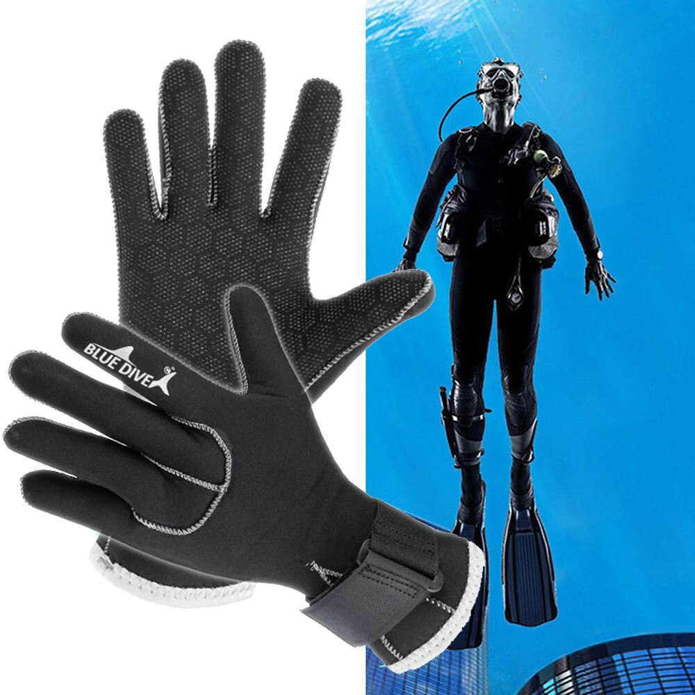 Diving Gloves 3mm Neoprene Cold-Proof Winter Swimming Quick-Dry Scuba Snorkeling Black
