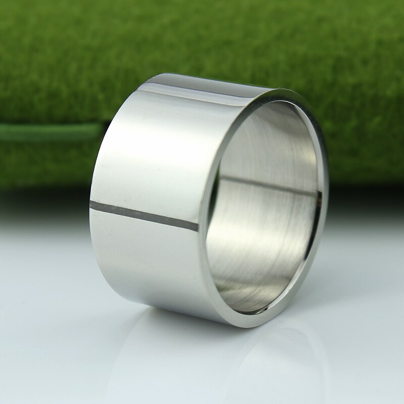 Bred 12mm 316l rustfrit stål ring vielsesringe til kvinder finejewelry titanium stål punk ringe