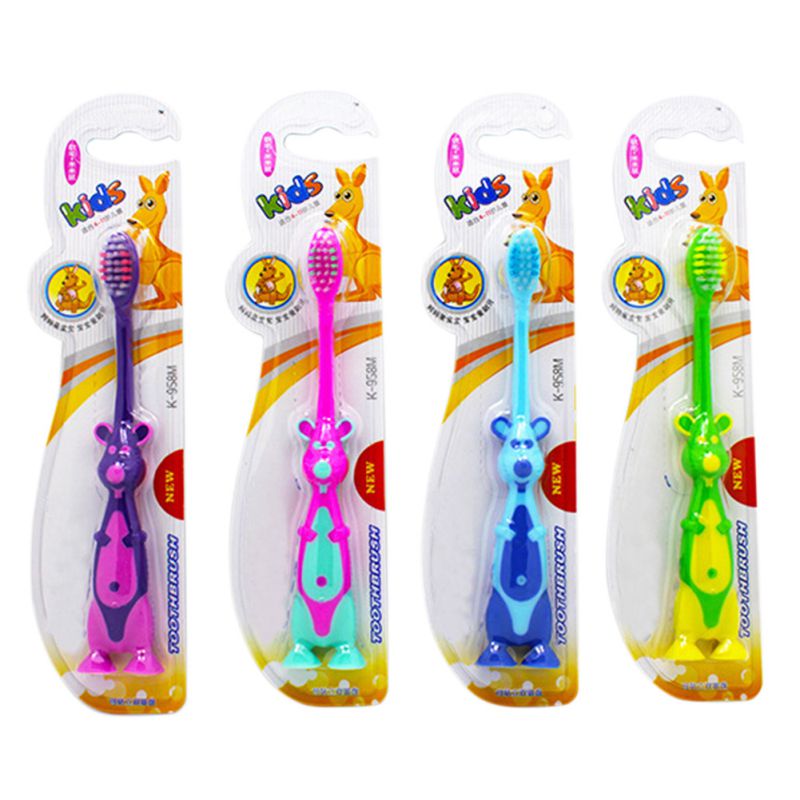 1pc Cartoon Handle Children Toothbrushes Super Cute Animals Handle Soft Hair Children Toothbrush: Default Title