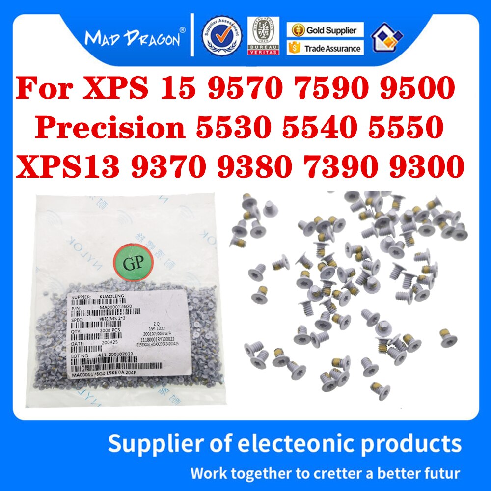 White Bottom Base Back Cover Screw For Dell XPS13 9370 9380 7390 9300 XPS 15 9570 7590 9500 Precision 5530 5540 5550 Laptops