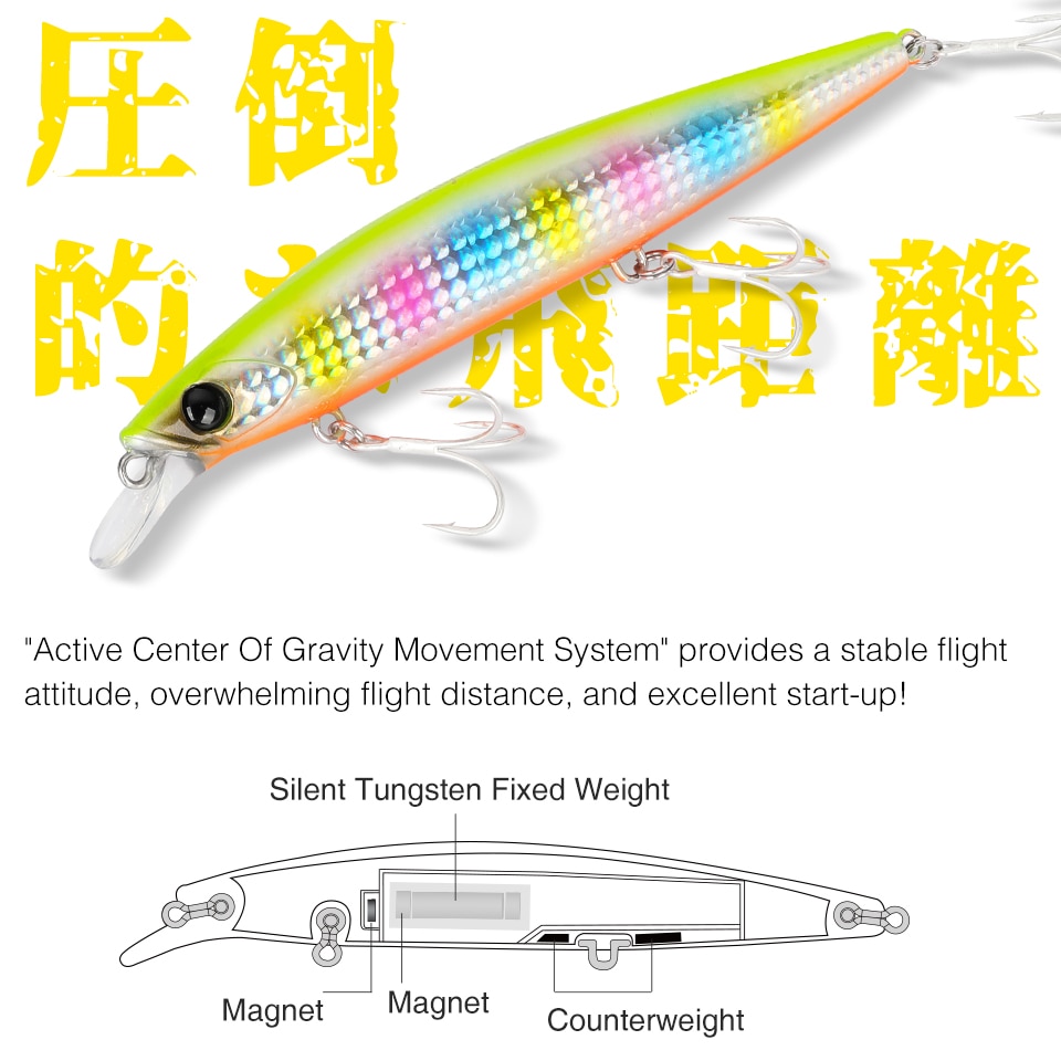 TSURINOYA 135S Fishing Lure tonący Minnow BAYONET 135mm 26.4g słonowodne długie rzucanie profesjonalne przynęty Seabass twarde przynęty
