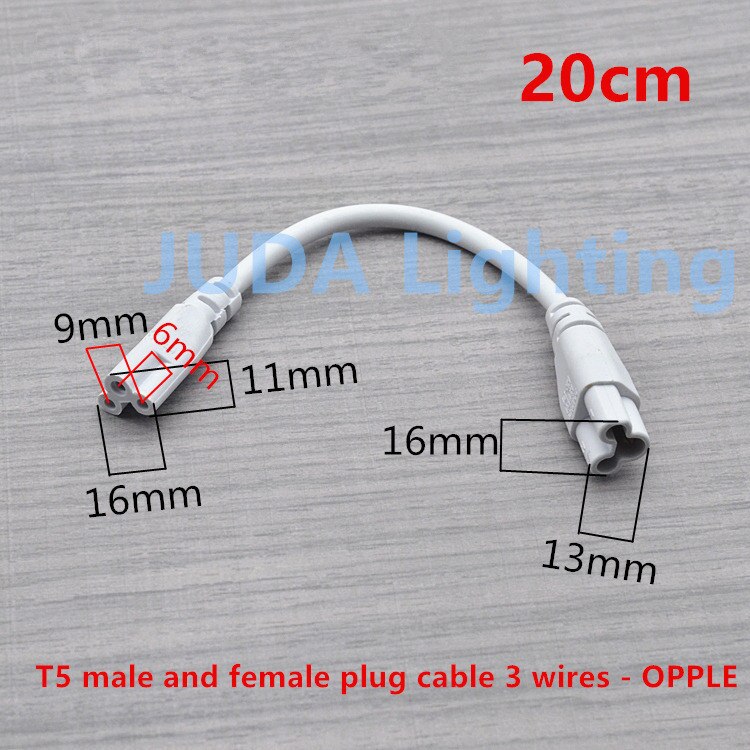 T4 T5 male female plug cable Power Cords Extension Cords connection wire cable assemblies led tube electrical wire accessories: T5 OPPLE-3X     20cm