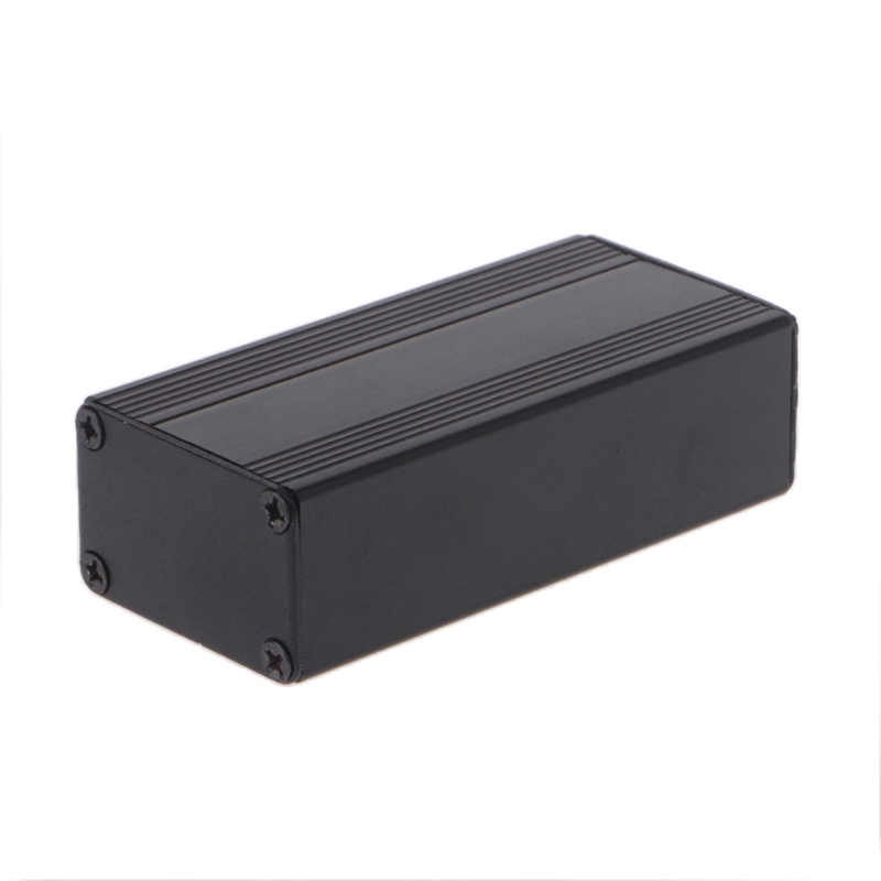 Caja de aluminio para proyectos, carcasa para instrumentos electrónicos, bricolaje, 80x40x25mm,: Negro