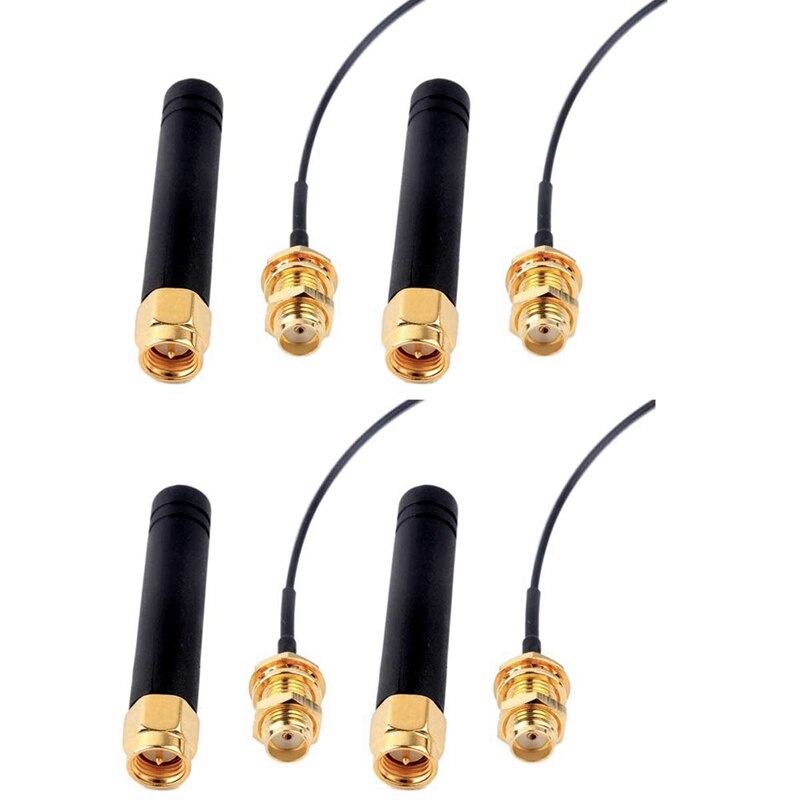 4 st för lora-antenn 868-915 mhz, u.fl ipex till sma-kontakt pigtail-antenn 3 dbi för wifi esp 32 lora-modul och internet av th