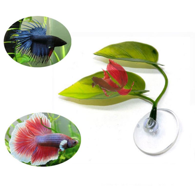 1Set Aquarium Fish Tank Artificial Leaf Betta Fish Rest Spawning Ornamental Plant Betta Fish Play Relax Hide Leaf Hammock: 02