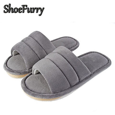ShoeFurry Winter Mannen Casual Schoenen Thuis Slippers Zachte Pluche Warme Katoenen Schoenen Mannelijke Indoor Slippers Huis Harige Slippers Big Size: SZJ-STPM Gray / 11